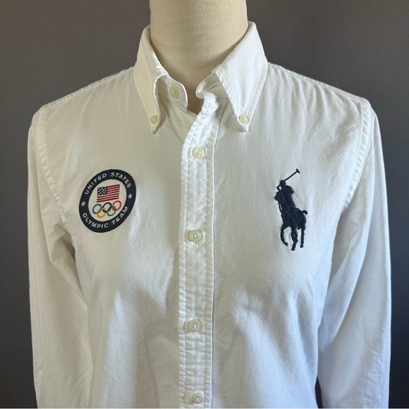 Polo Ralph Lauren 2016 US Olympic Team Large Pony Women's Button Up Size 6P - Picture 3 of 9